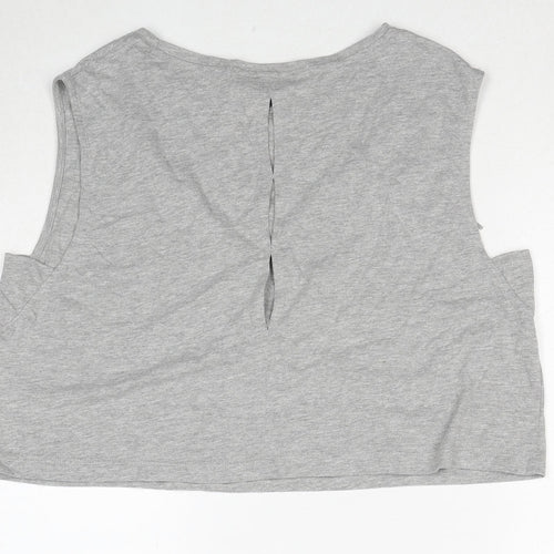 Valley Of The Dools Womens Grey Cotton Basic T-Shirt Size 12 Boat Neck