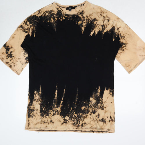Missguided Womens Multicoloured Cotton Basic T-Shirt Size 10 Crew Neck - Tie Dye