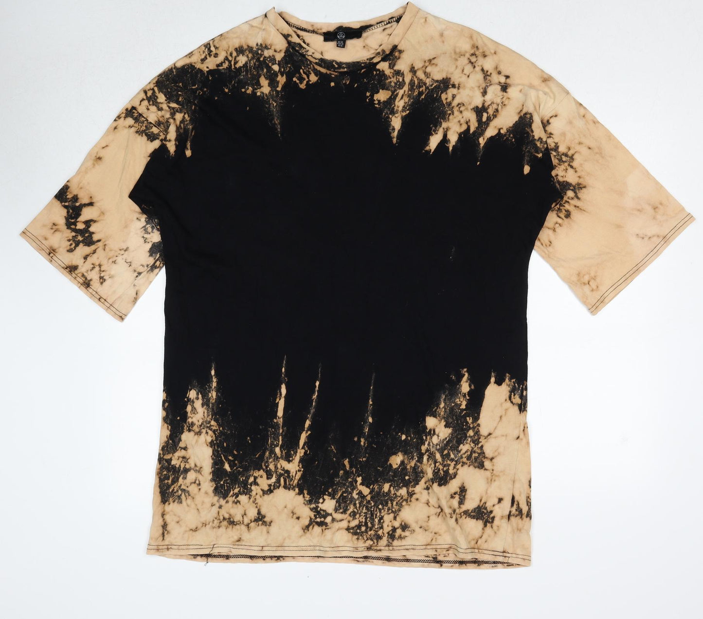 Missguided Womens Multicoloured Cotton Basic T-Shirt Size 10 Crew Neck - Tie Dye
