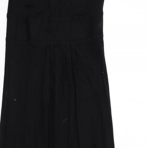 The White Company Womens Black Viscose Maxi Size 8 Round Neck Pullover