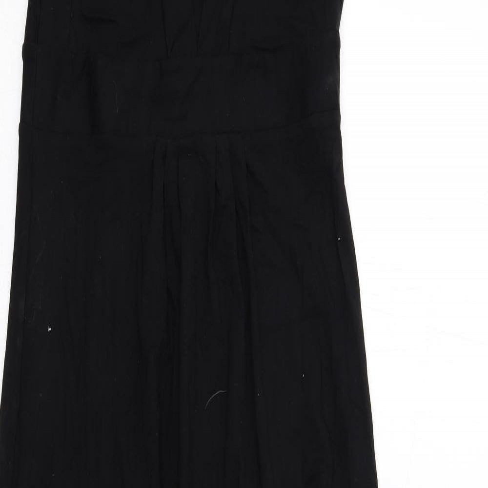 The White Company Womens Black Viscose Maxi Size 8 Round Neck Pullover