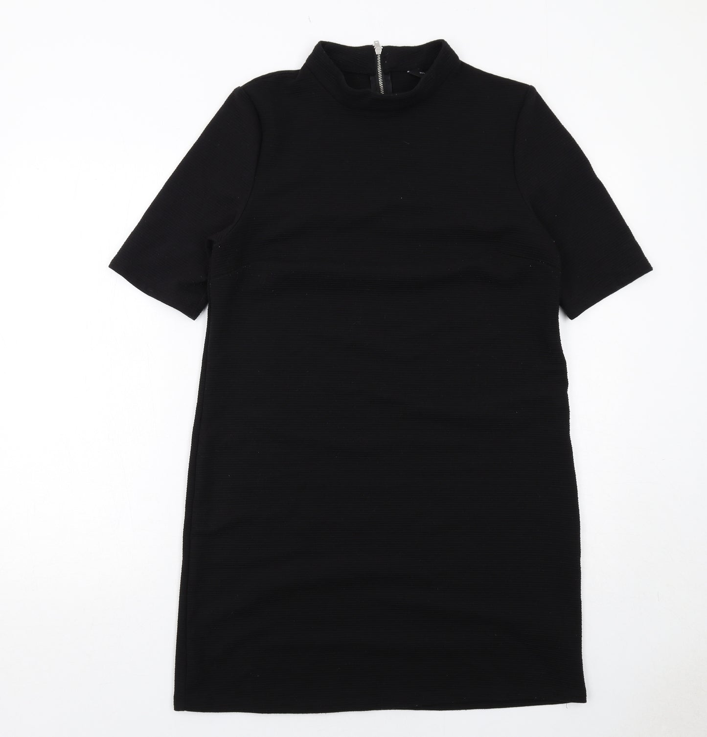 New Look Womens Black Polyester A-Line Size 12 Round Neck Zip