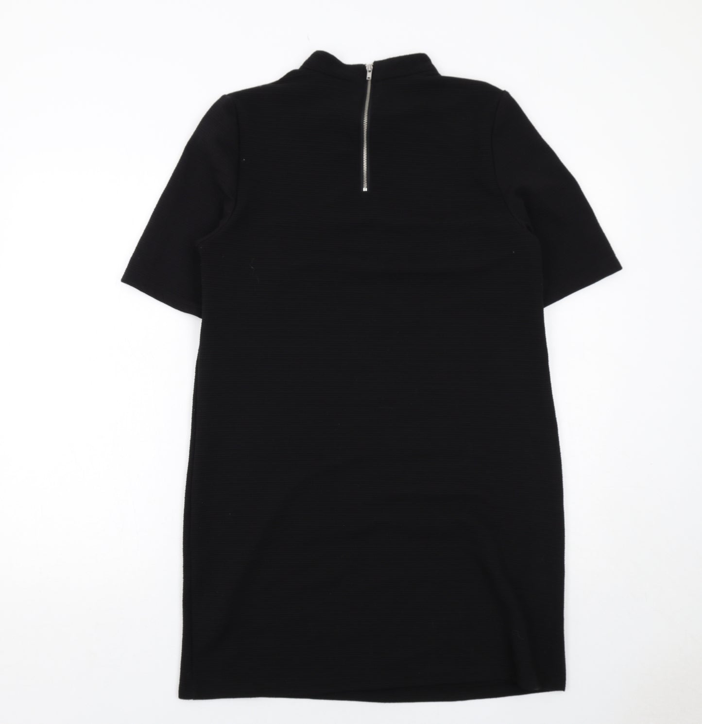 New Look Womens Black Polyester A-Line Size 12 Round Neck Zip