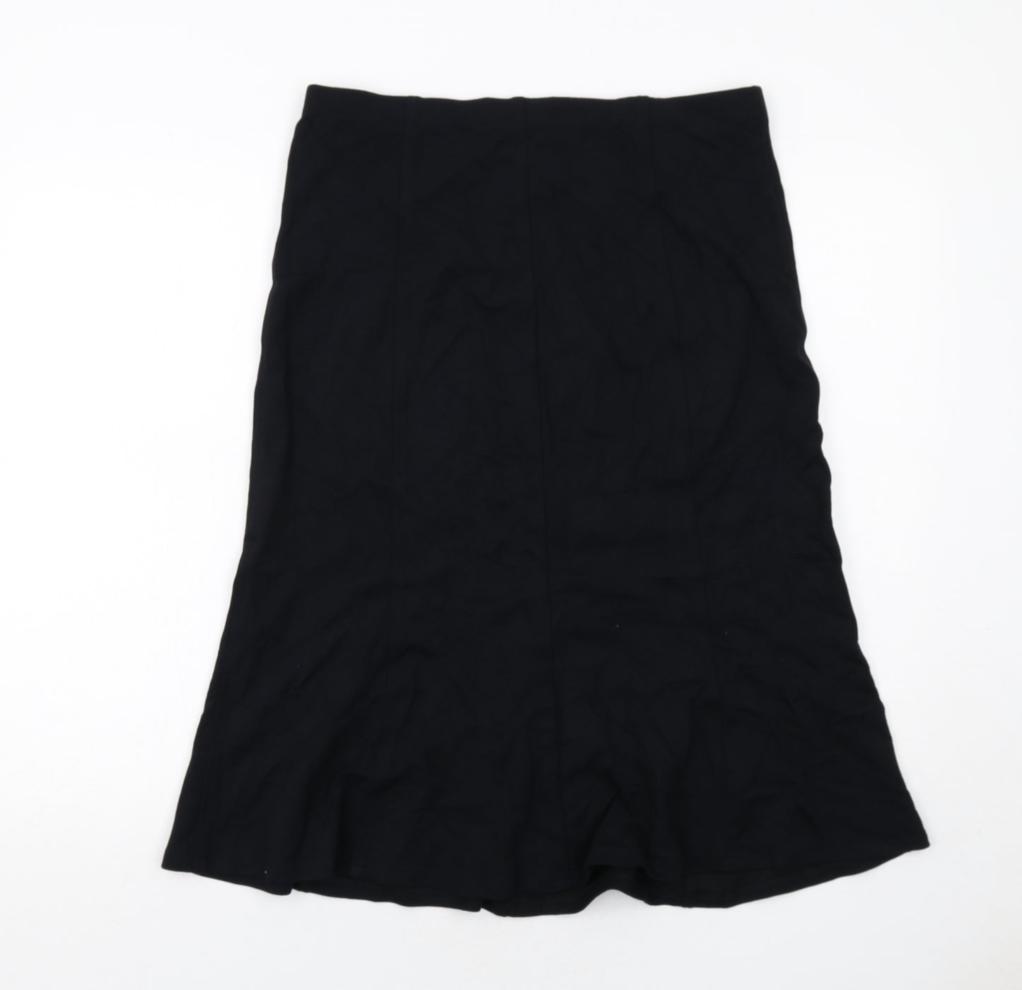 Marks and Spencer Womens Black Viscose Swing Skirt Size 14