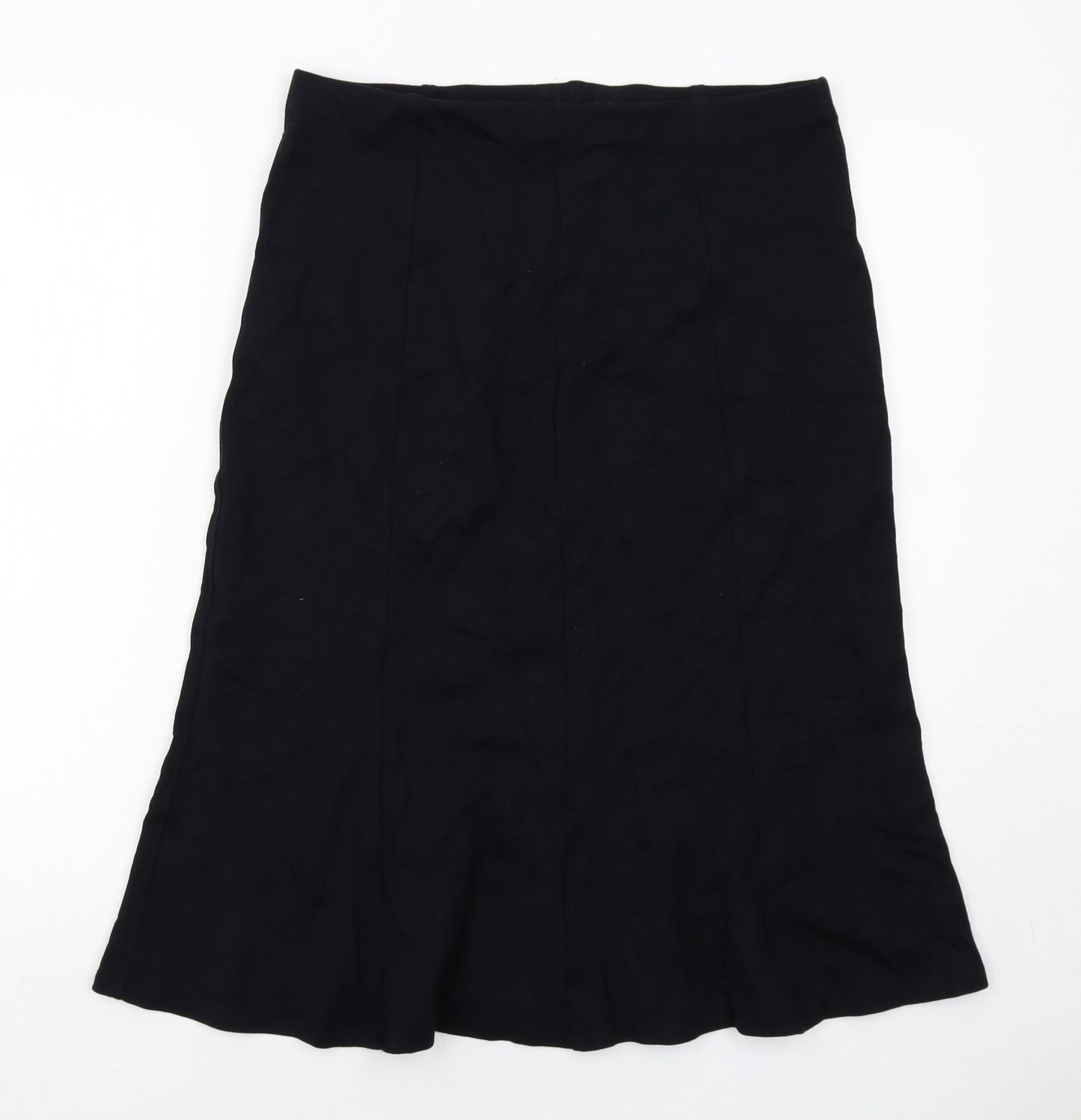 Marks and Spencer Womens Black Viscose Swing Skirt Size 14