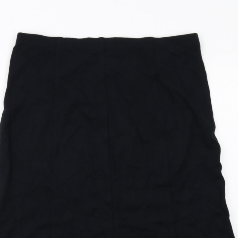 Marks and Spencer Womens Black Viscose Swing Skirt Size 14