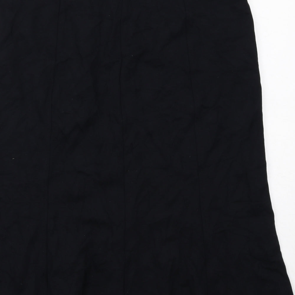 Marks and Spencer Womens Black Viscose Swing Skirt Size 14