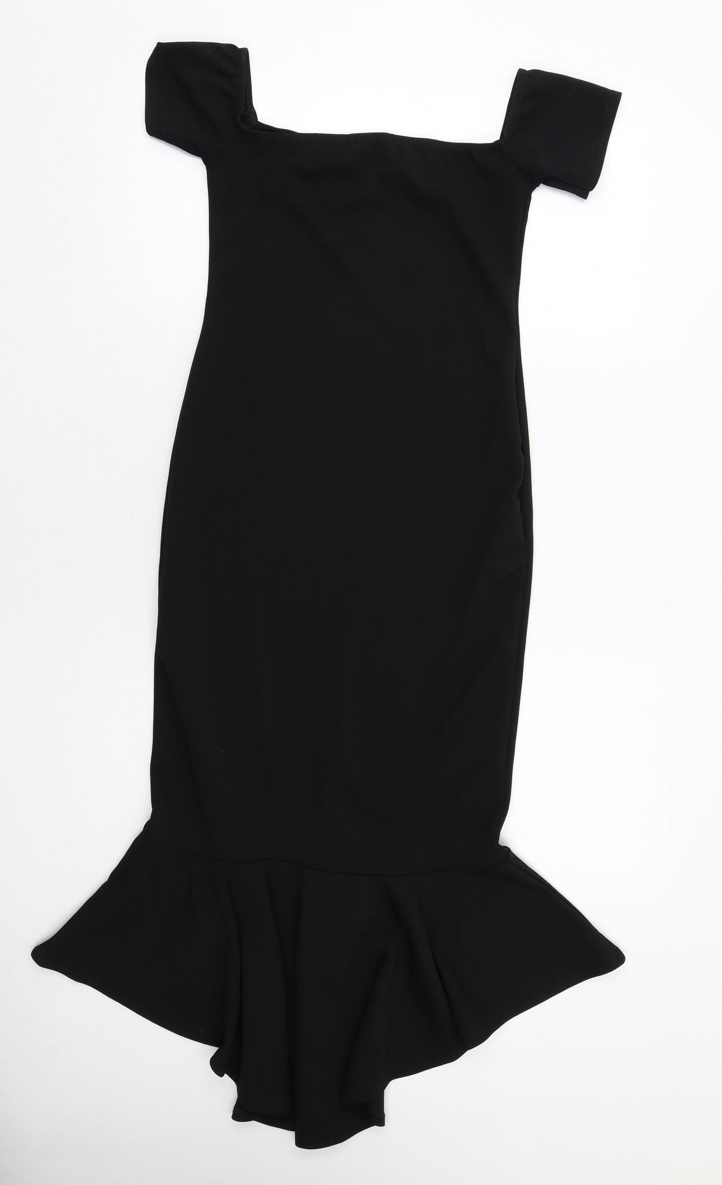 Missguided Womens Black Polyester Fit & Flare Size 8 Square Neck Pullover