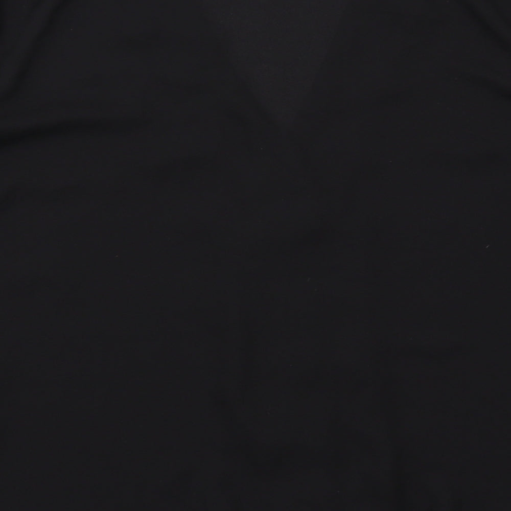 ASOS Womens Black Polyester Basic Button-Up Size 8 V-Neck