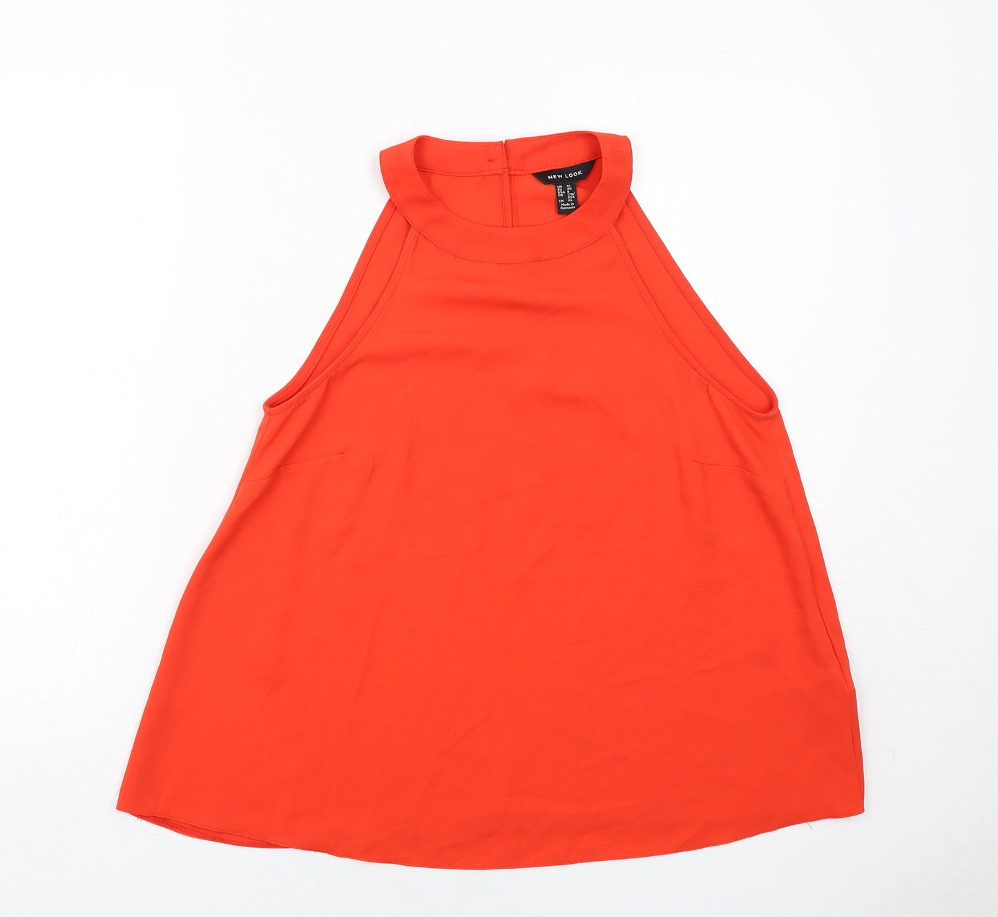 New Look Womens Orange Polyester Basic Tank Size 12 Halter