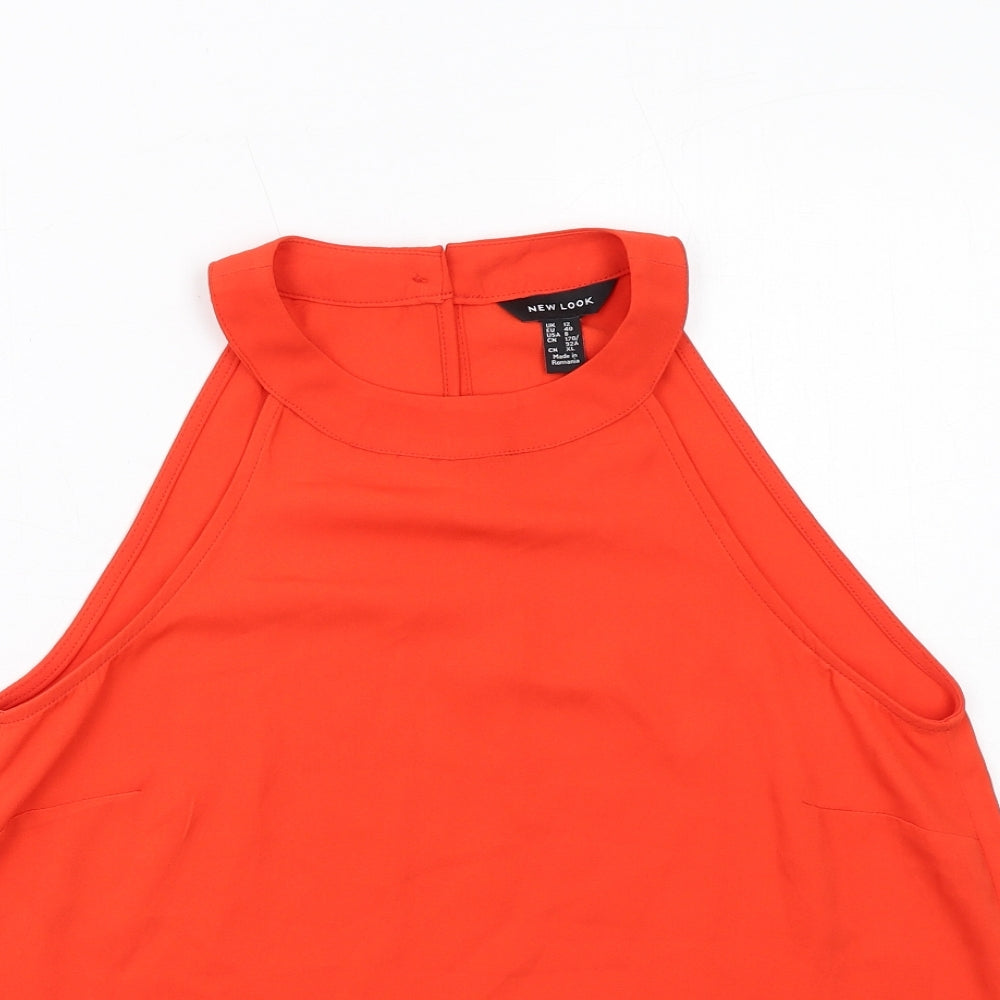 New Look Womens Orange Polyester Basic Tank Size 12 Halter