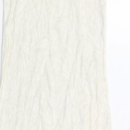 Freesoul Womens Beige Geometric Cotton Slip Dress Size S Round Neck Pullover