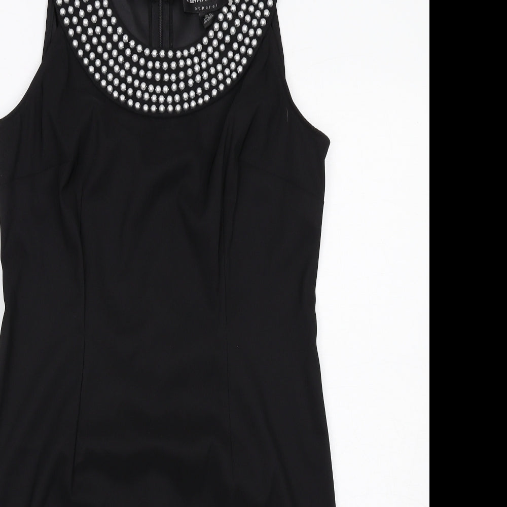 Annected Apparel Womens Black Polyester A-Line Size 10 Round Neck Zip