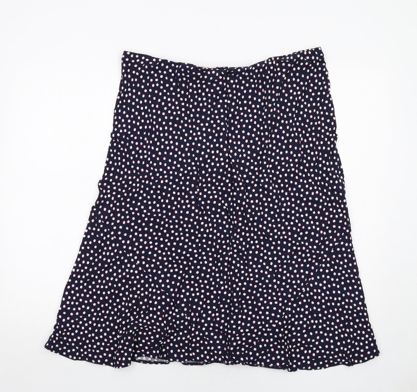 Profile Womens Blue Polka Dot Viscose Swing Skirt Size 18