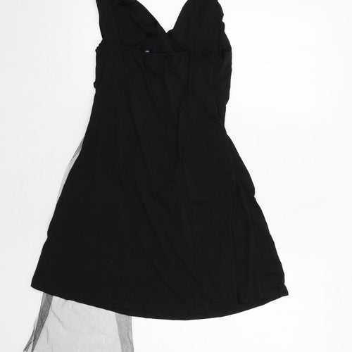 Fly Southeast Womens Black Viscose Trapeze & Swing Size L V-Neck Pullover