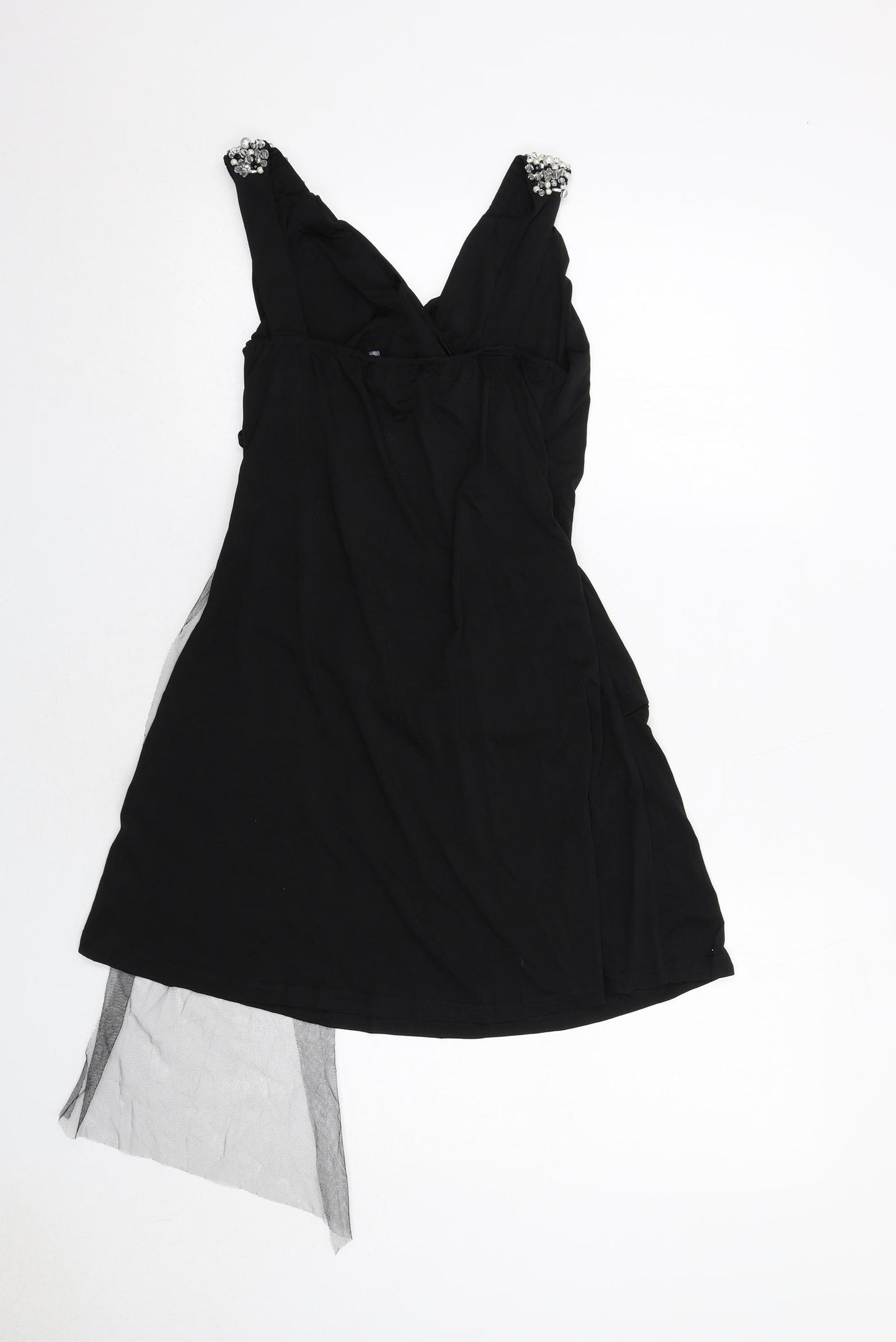 Fly Southeast Womens Black Viscose Trapeze & Swing Size L V-Neck Pullover