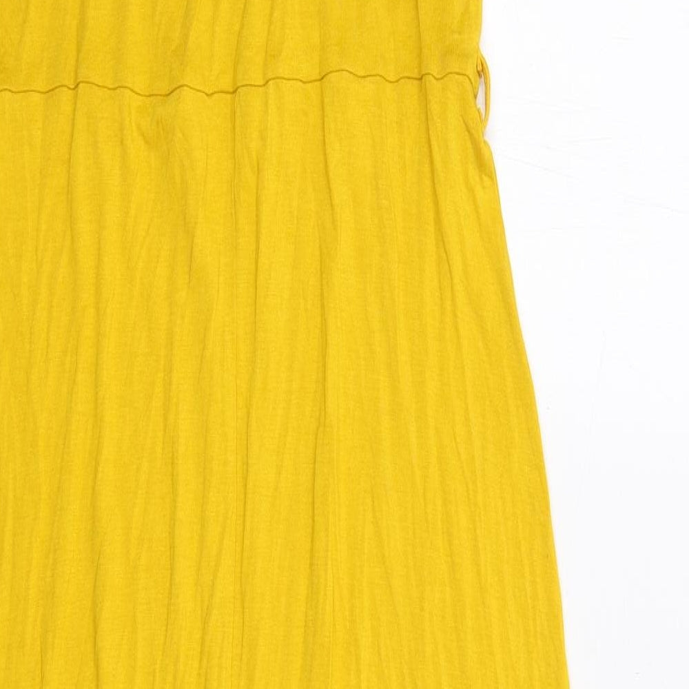 Dorothy Perkins Womens Yellow Viscose Trapeze & Swing Size 10 V-Neck Pullover