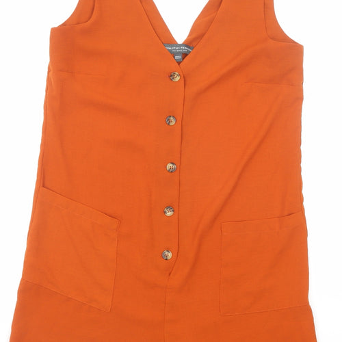 Dorothy Perkins Womens Orange Polyester Playsuit One-Piece Size 12 Pullover