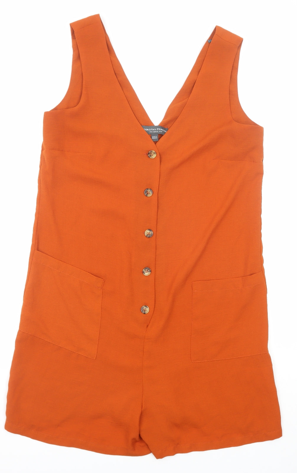 Dorothy Perkins Womens Orange Polyester Playsuit One-Piece Size 12 Pullover