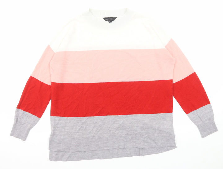 Dorothy Perkins Womens Multicoloured Round Neck Striped Acrylic Pullover Jumper Size 12