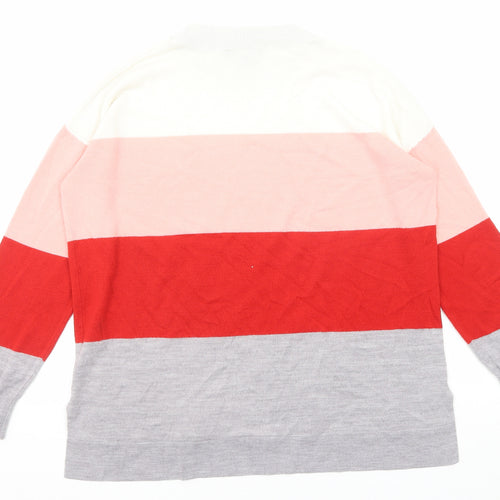 Dorothy Perkins Womens Multicoloured Round Neck Striped Acrylic Pullover Jumper Size 12