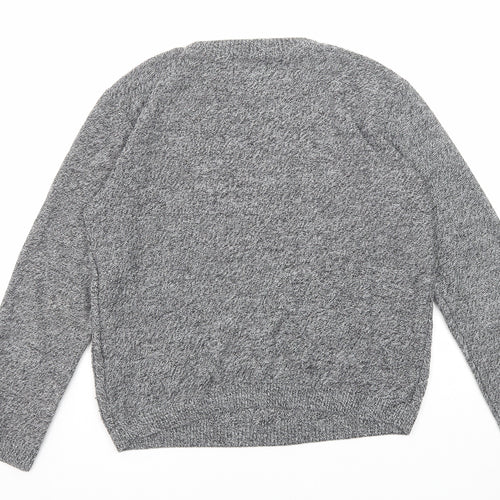 Topman Mens Black Round Neck Geometric Acrylic Pullover Jumper Size S Long Sleeve