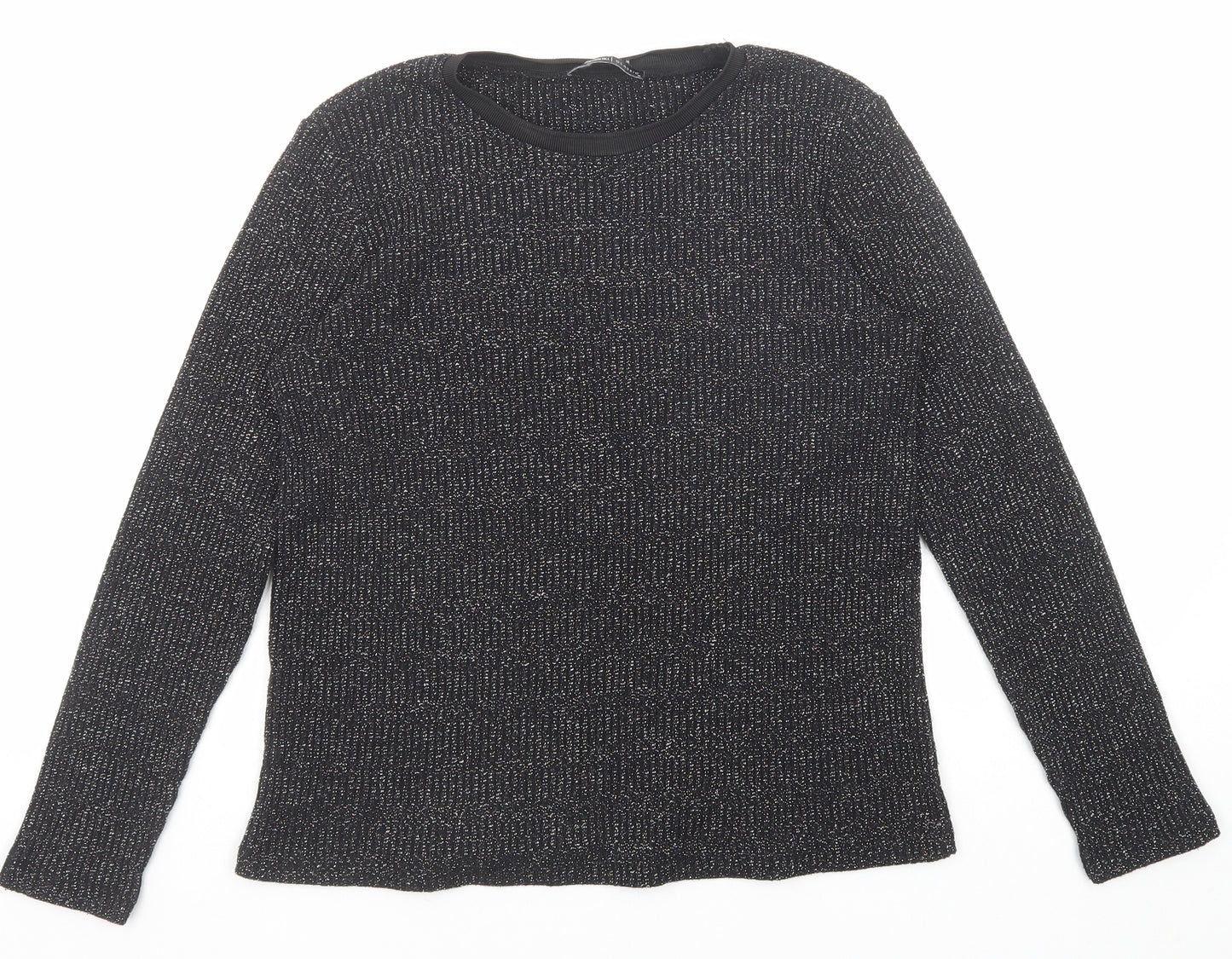 LC Waikiki Womens Black Round Neck Acrylic Pullover Jumper Size M