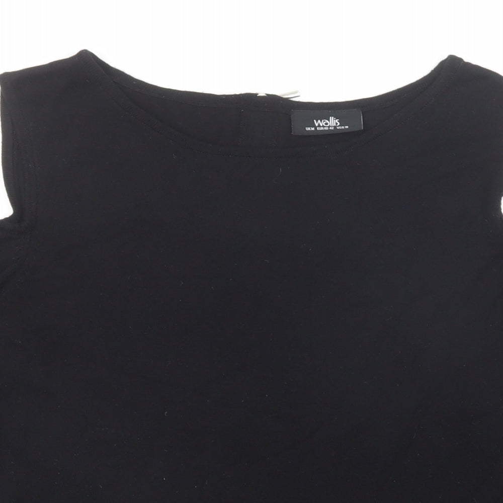 Wallis Womens Black Round Neck Viscose Pullover Jumper Size M