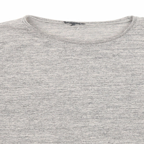 Warehouse Womens Grey Geometric Polyester Basic Blouse Size 14 Round Neck