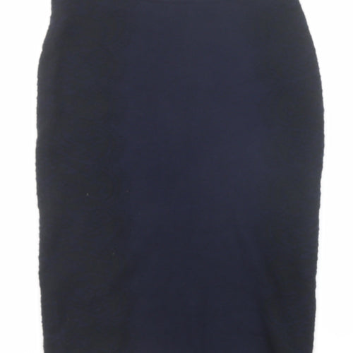Per Una Womens Blue Cotton Straight & Pencil Skirt Size 10
