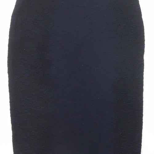 Per Una Womens Blue Cotton Straight & Pencil Skirt Size 10