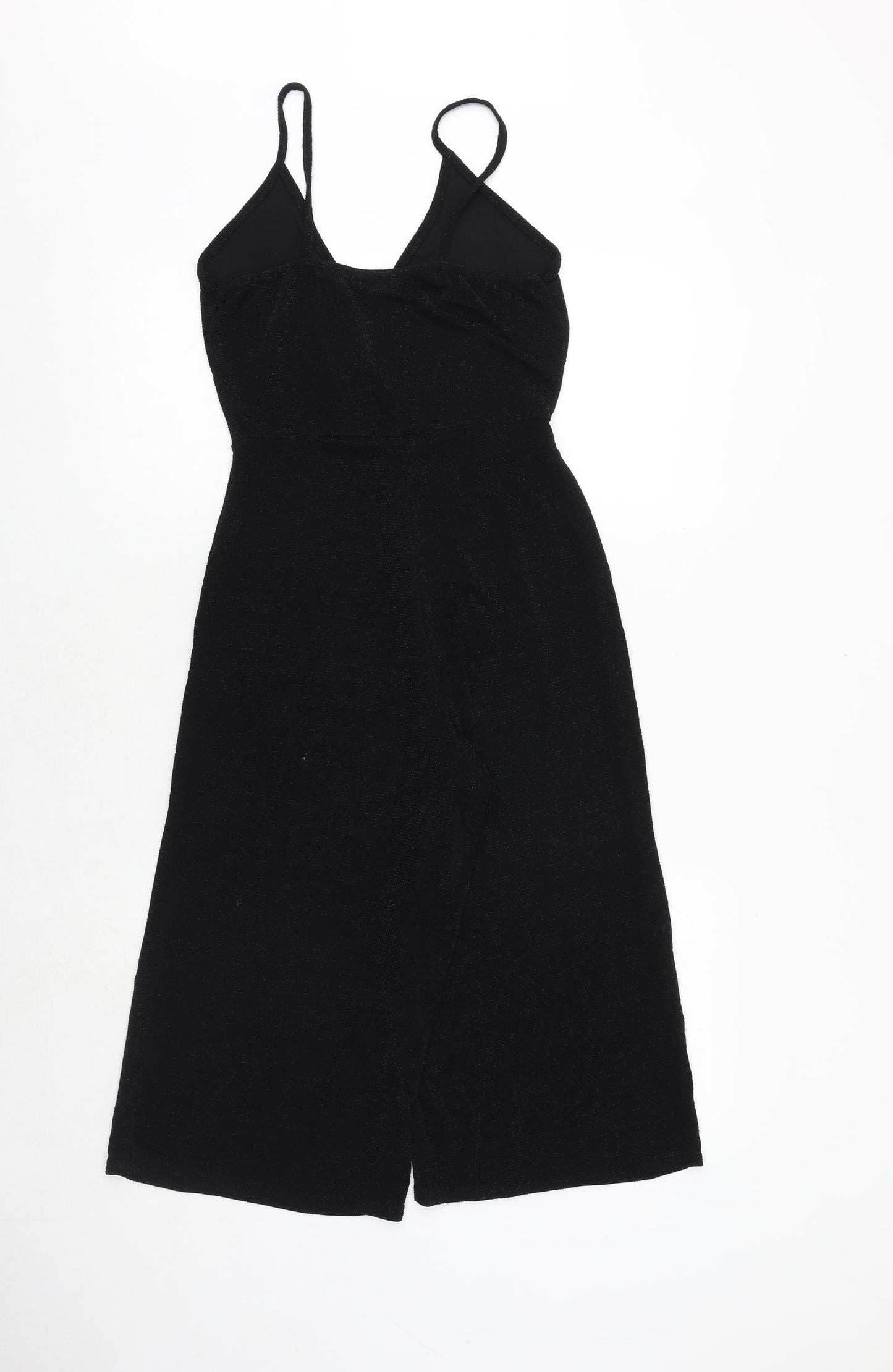 Boohoo Womens Black Polyester Jumpsuit One-Piece Size 12 Pullover