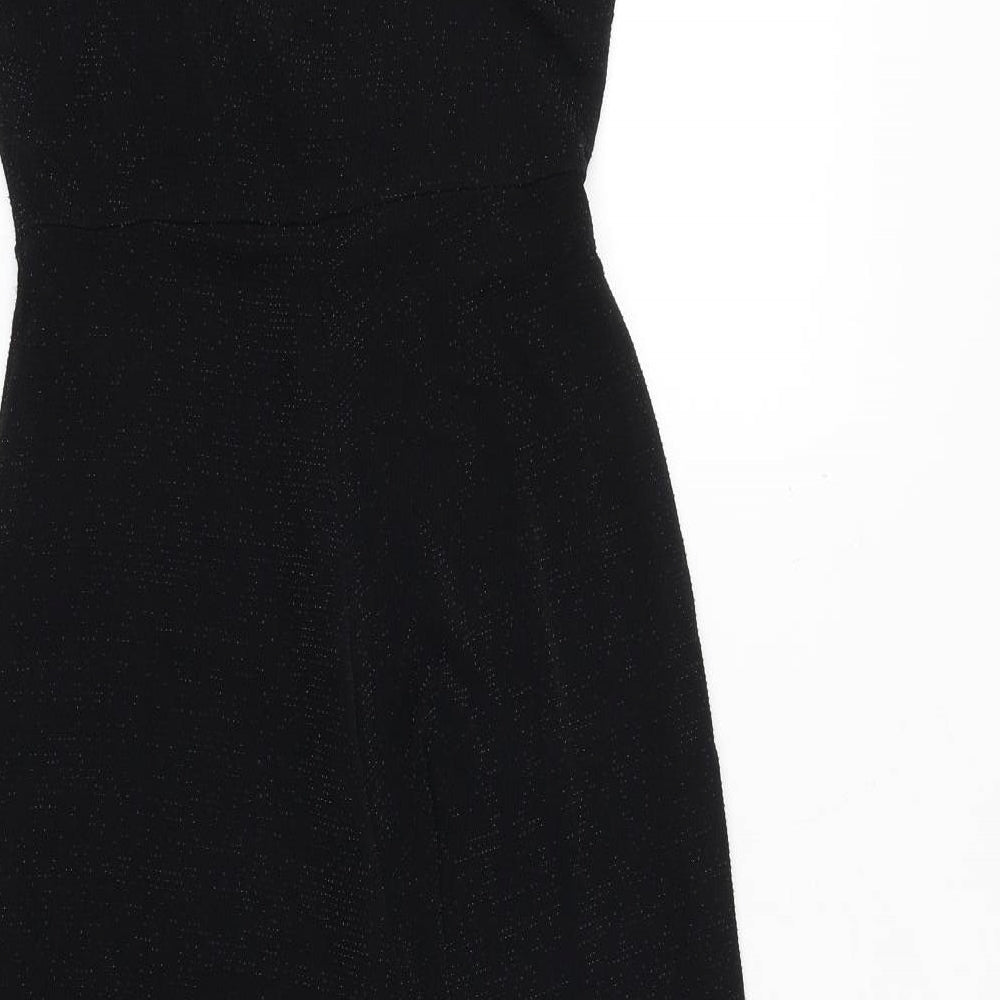 Boohoo Womens Black Polyester Jumpsuit One-Piece Size 12 Pullover