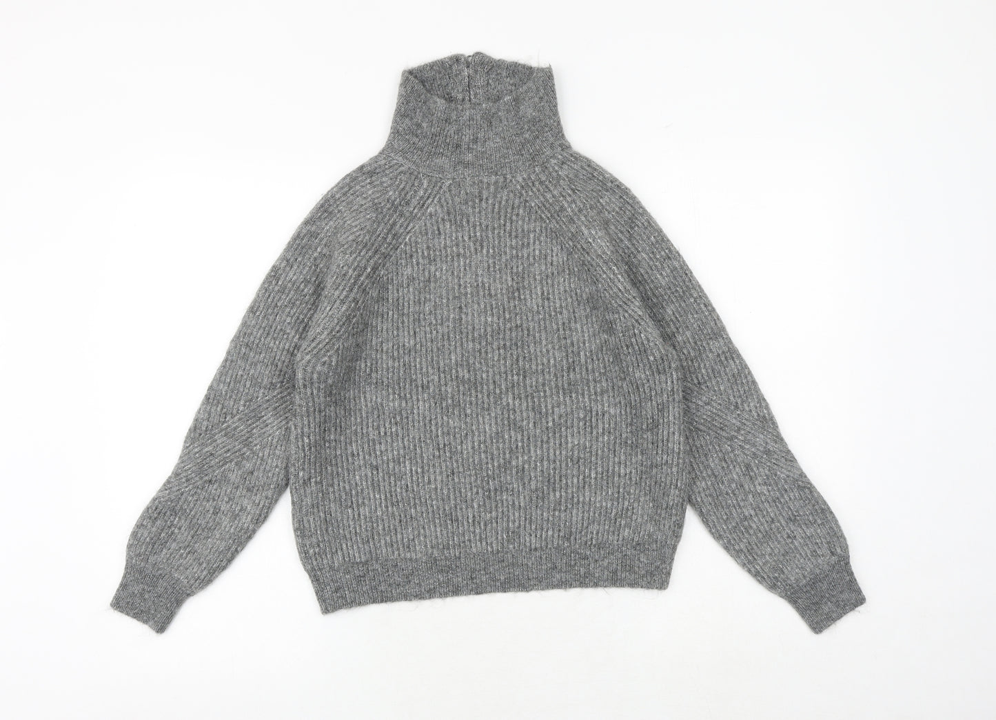 Marks and Spencer Womens Green High Neck Acrylic Pullover Jumper Size L