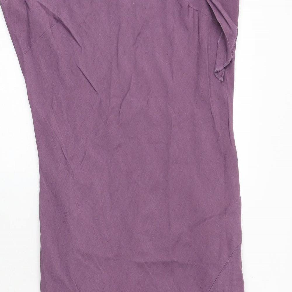 Per Una Womens Purple Viscose Slip Dress Size 16 V-Neck Pullover