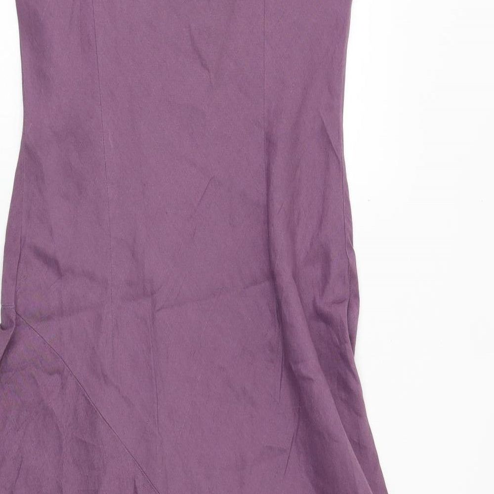 Per Una Womens Purple Viscose Slip Dress Size 16 V-Neck Pullover