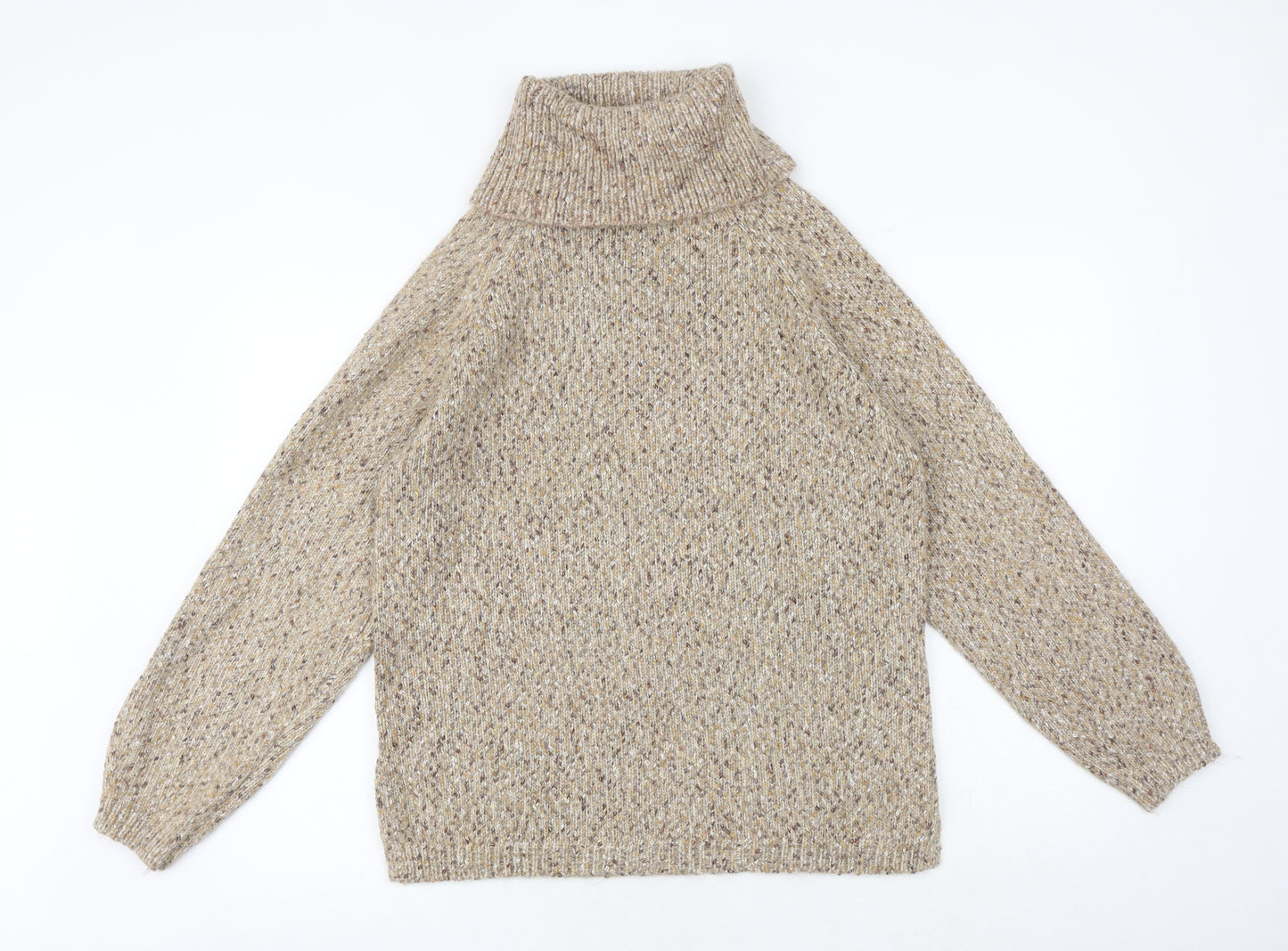 Marks and Spencer Womens Brown Roll Neck Polyester Pullover Jumper Size M