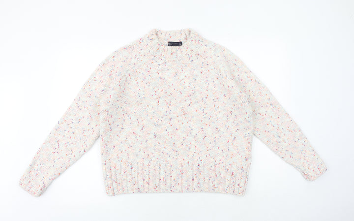 Marks and Spencer Womens Multicoloured Round Neck Acrylic Pullover Jumper Size 12