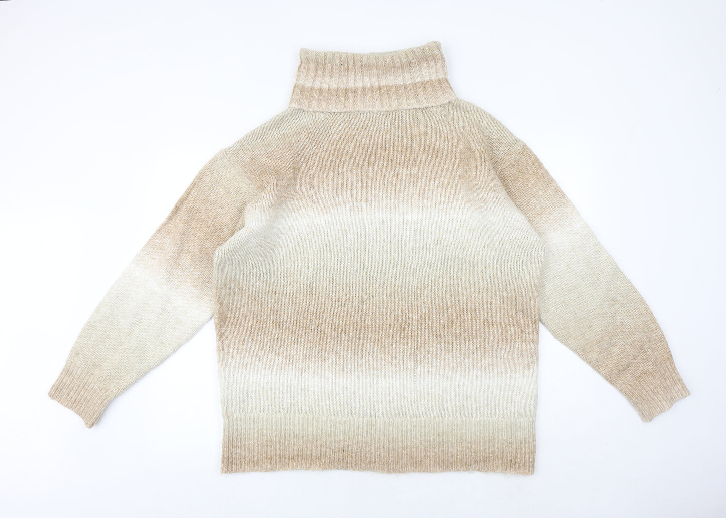 Marks and Spencer Womens Brown Roll Neck Acrylic Pullover Jumper Size XL