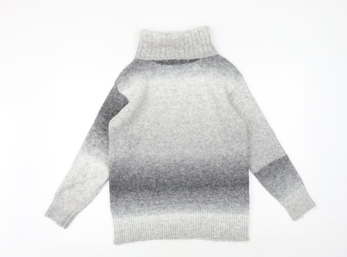 Marks and Spencer Womens Grey Roll Neck Acrylic Pullover Jumper Size XS