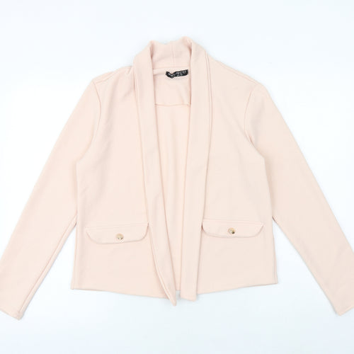 Select Womens Pink V-Neck Polyester Cardigan Jumper Size 12