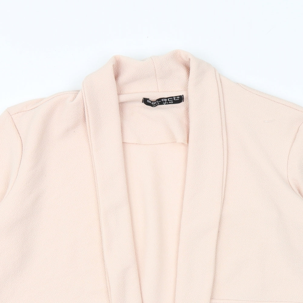 Select Womens Pink V-Neck Polyester Cardigan Jumper Size 12