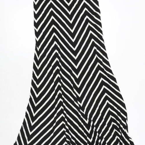 bebe Womens Black Geometric Viscose Swing Skirt Size XS