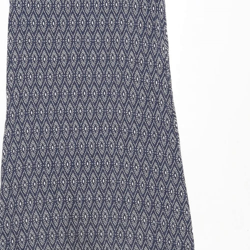 JoJo Maman Bébé Womens Blue Geometric Viscose Maxi Size S Scoop Neck Pullover