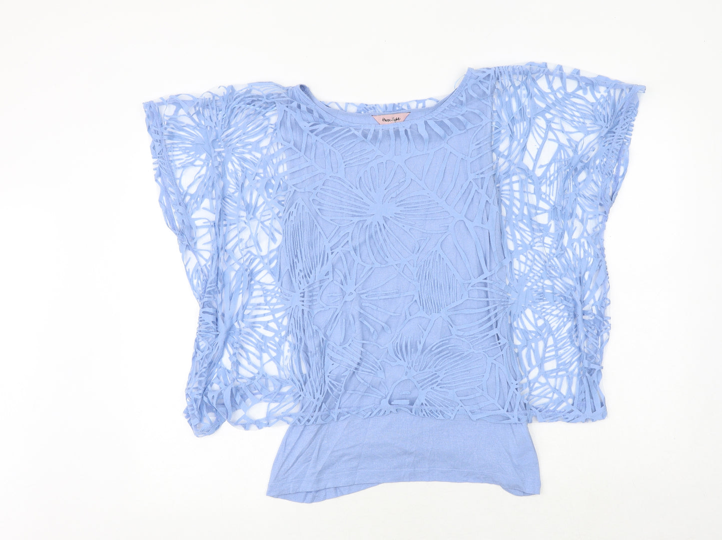 Phase Eight Womens Blue Viscose Basic Blouse Size 10 Boat Neck