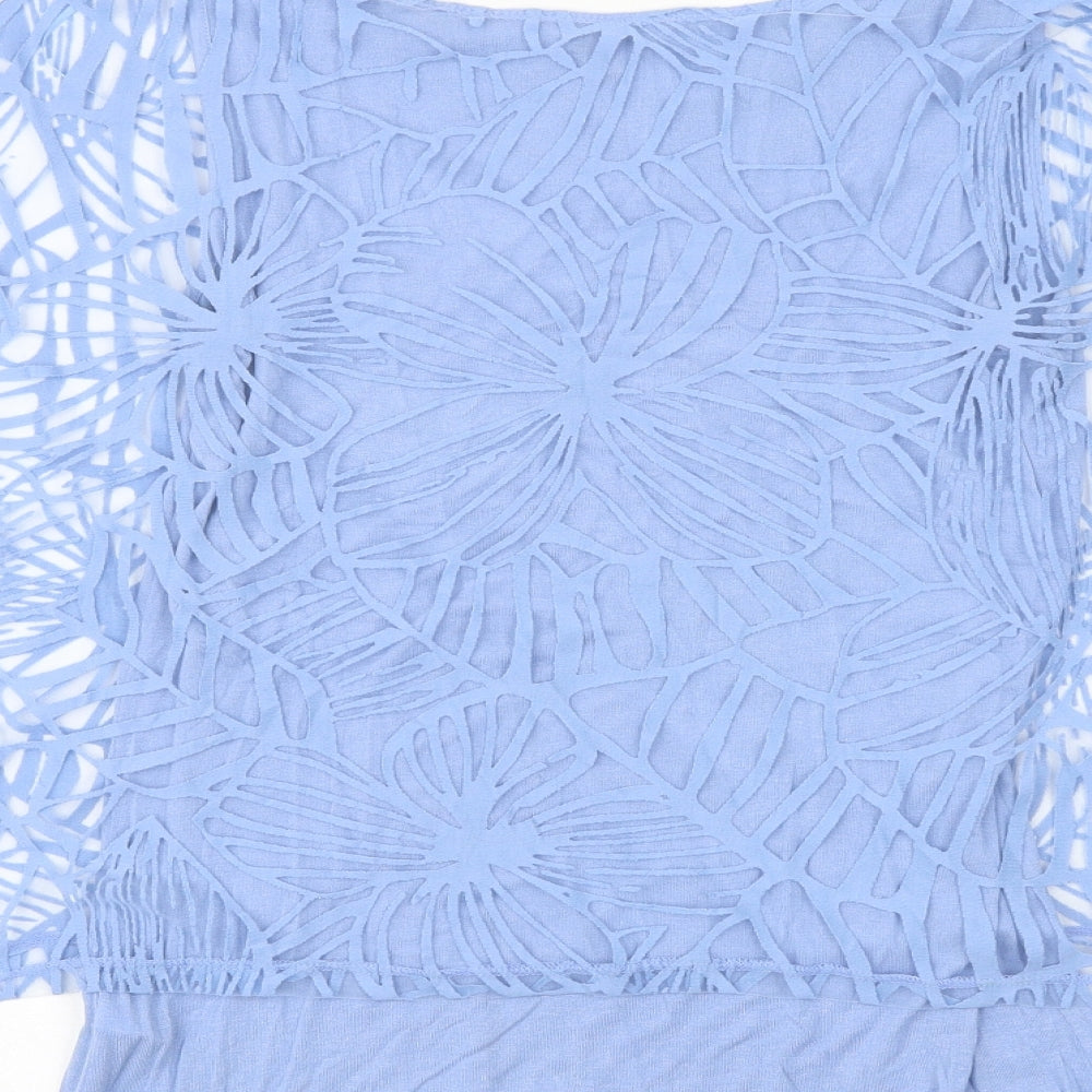 Phase Eight Womens Blue Viscose Basic Blouse Size 10 Boat Neck