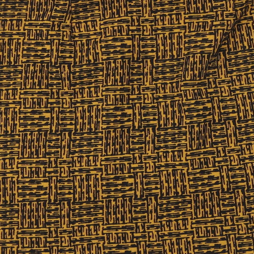 Marks and Spencer Womens Orange Geometric Viscose A-Line Skirt Size 12