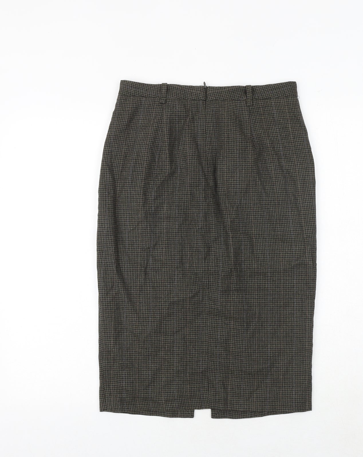 Zara Womens Brown Geometric Polyester Straight & Pencil Skirt Size S Zip