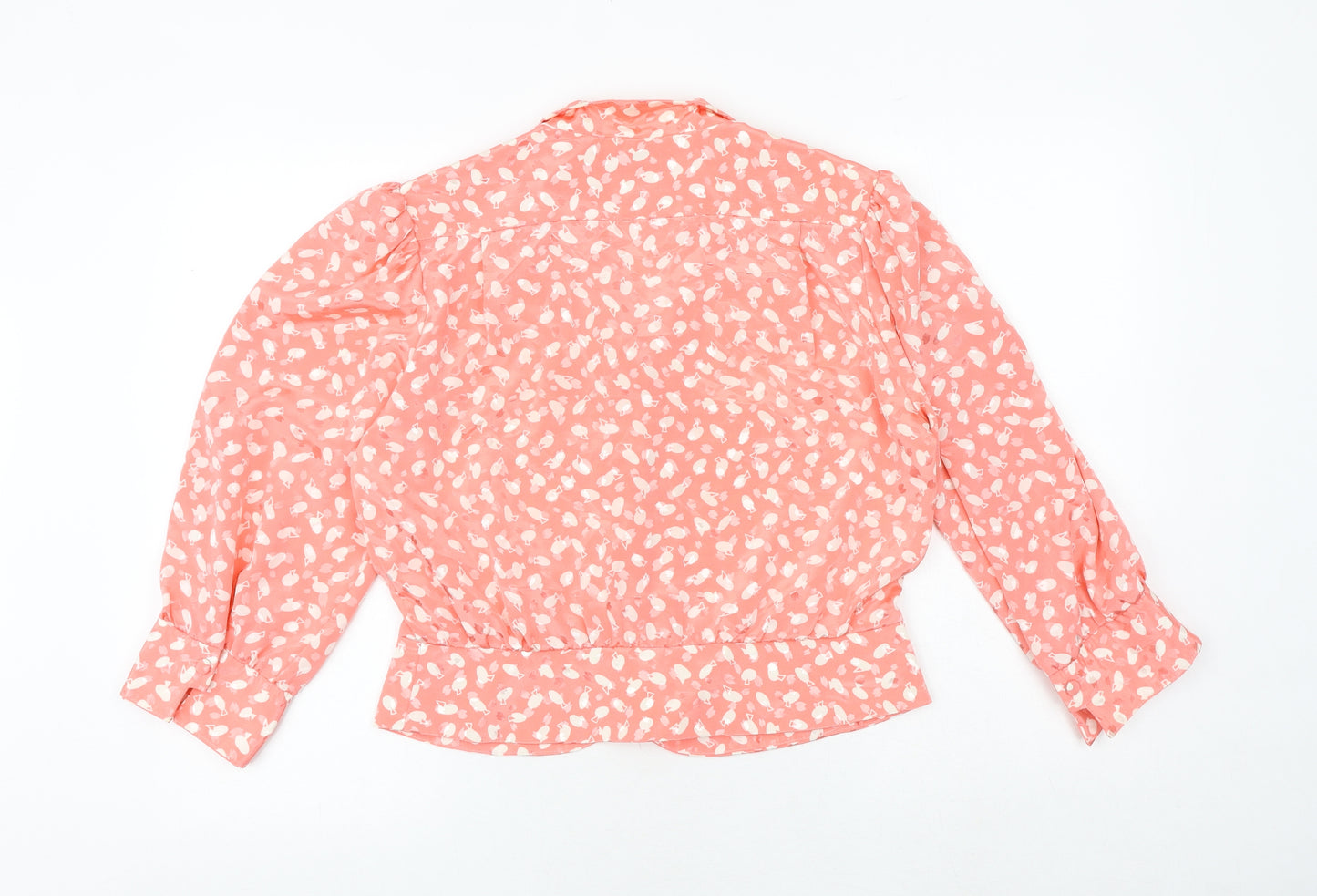 Berkertex Womens Pink Geometric Polyester Basic Button-Up Size 14 Collared