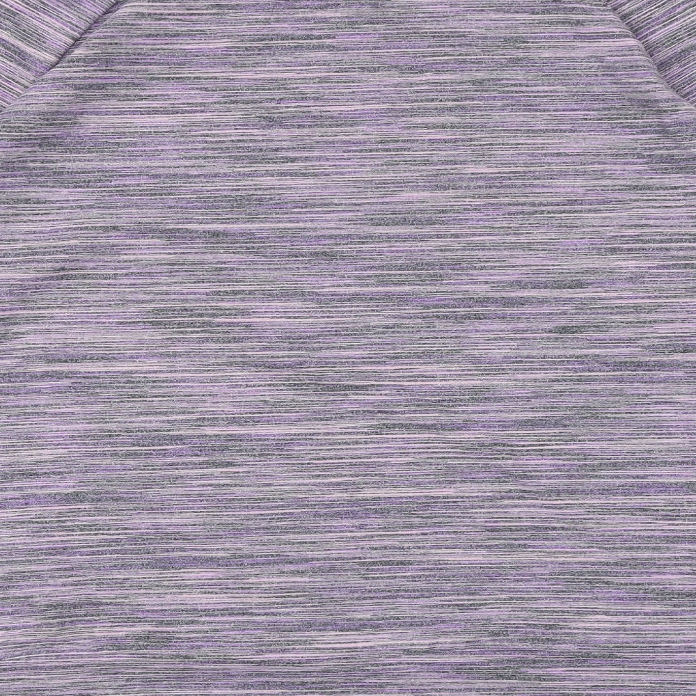 Souluxe Womens Purple Polyester Basic T-Shirt Size M Boat Neck